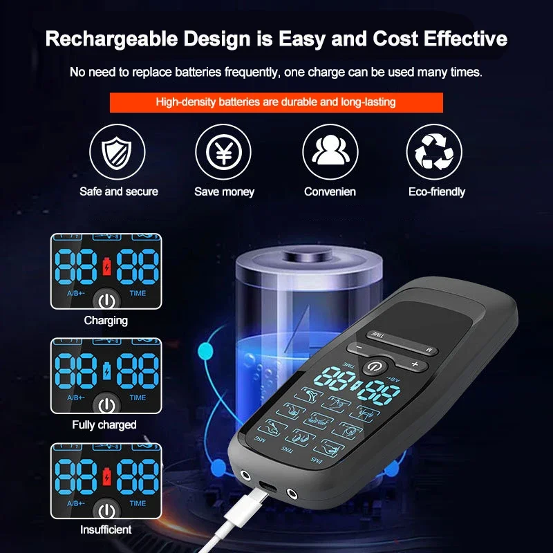 Physiotherapy Tens Muscle Stimulator Electric Ems Acupuncture Body Massage Digital Therapy Slimming Machine Electro Stimulator