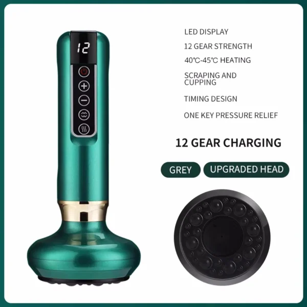 Electric Cupping Massage Device Chinese Vacuum Guasha Suction Jars Infrared Heating for Back Scraping Can Fatigue Relieve Health