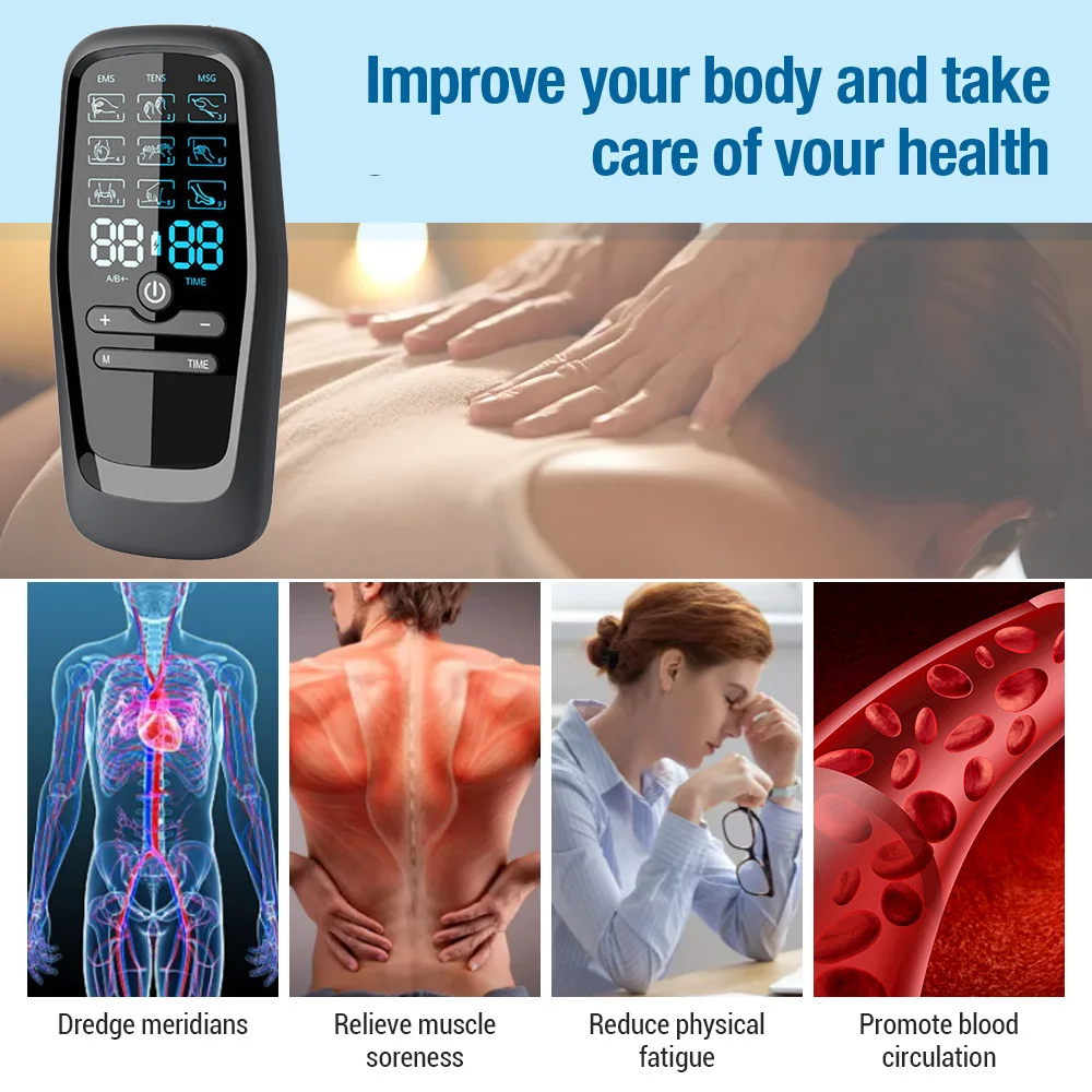 Physiotherapy Tens Muscle Stimulator Electric Ems Acupuncture Body Massage Digital Therapy Slimming Machine Electro Stimulator