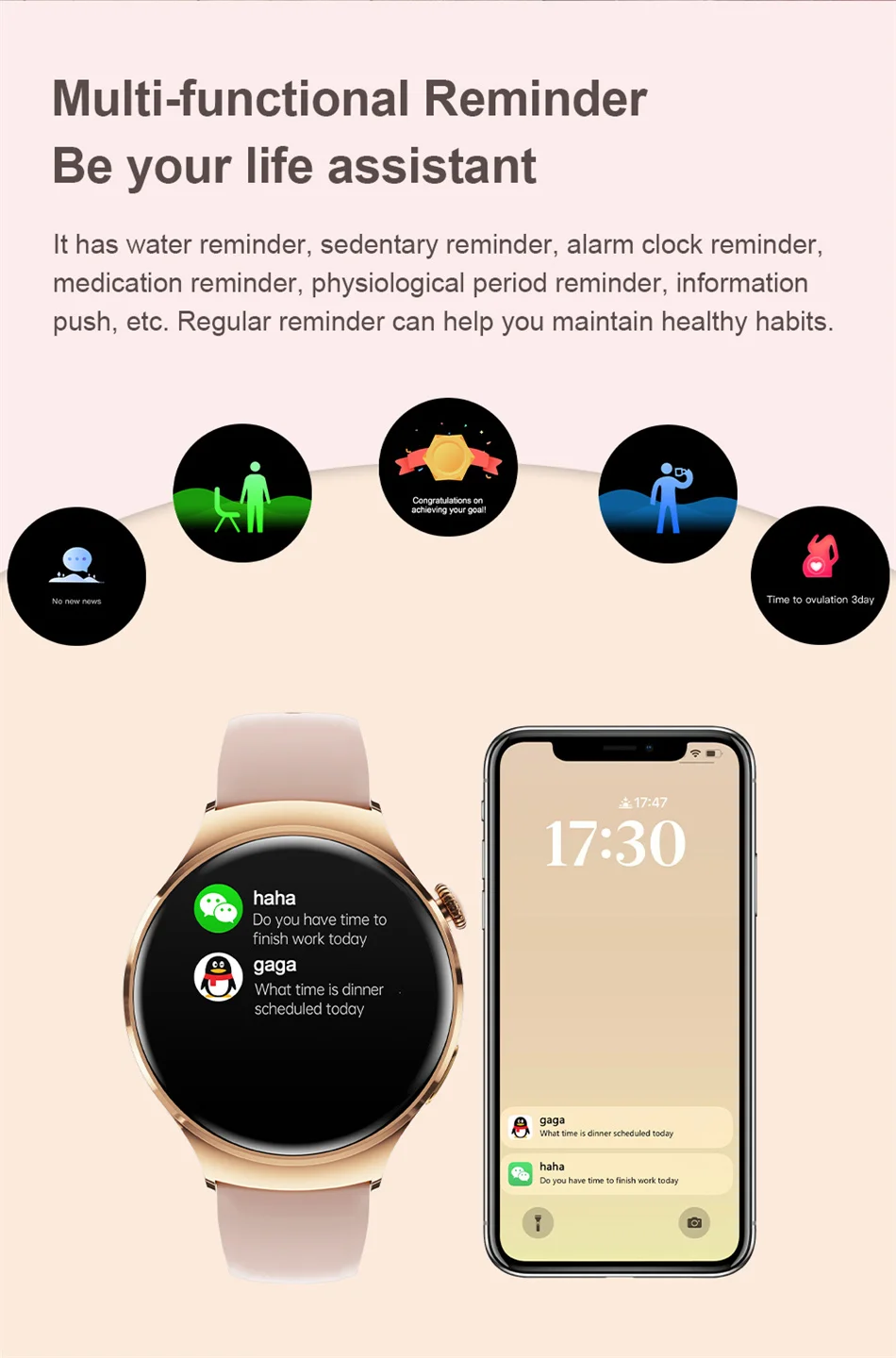 For Huawei WATCH 4 Smart Watch Women 360*360 AMOLED HD Screen NFC IP68 Waterproof Heart Rate Health Monitor Smartwatch 2025 New