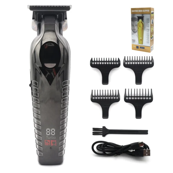 Hair Trimmer for Men Zero Gapped DLC TBlade Oil Head LED Display Low Noise Cordless Professional Hair Clipper Finishing Machine