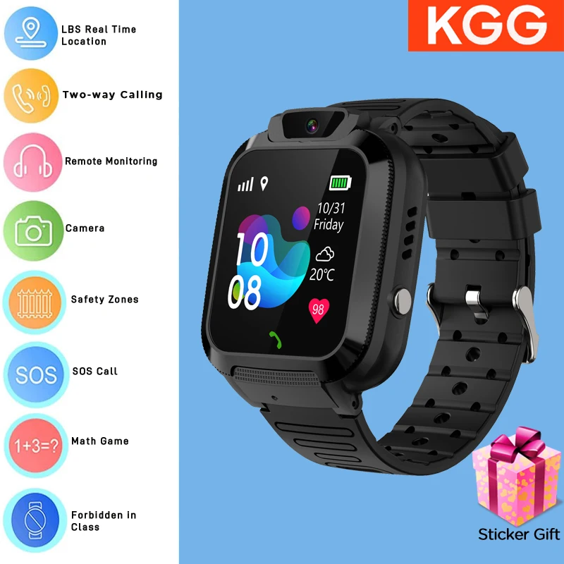 ﻿ Kids Smart Watch Phone 4G Sim Card 2G Internet SOS LBS Location Call Child SmartWatch Camera Waterproof Clock For Boys Girls