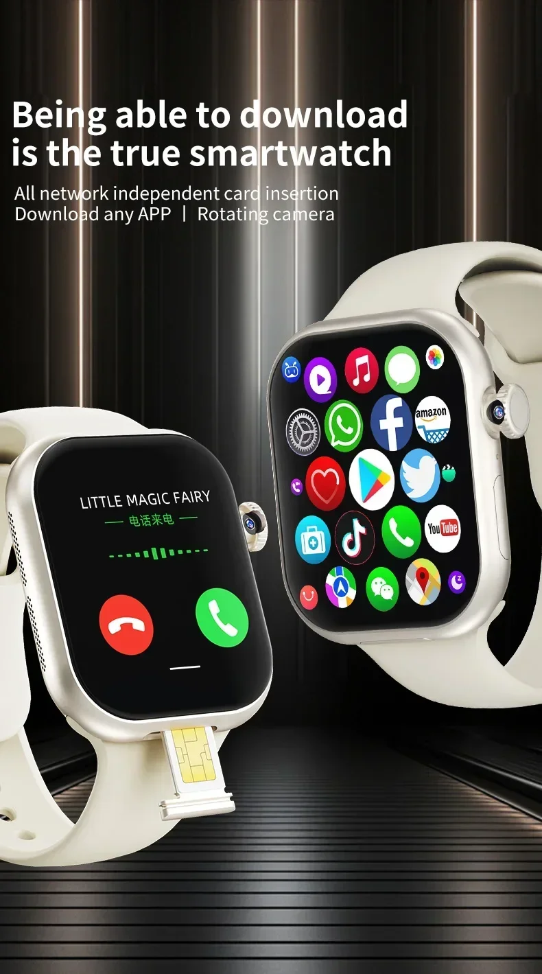 VP29 Smartwatch 5G Android 256GB Storage 4G/5G LTE Sim Card GPS WIFI 2.29 inch 490*580 Amoled Smart Watch With 8MP Rotary Camera