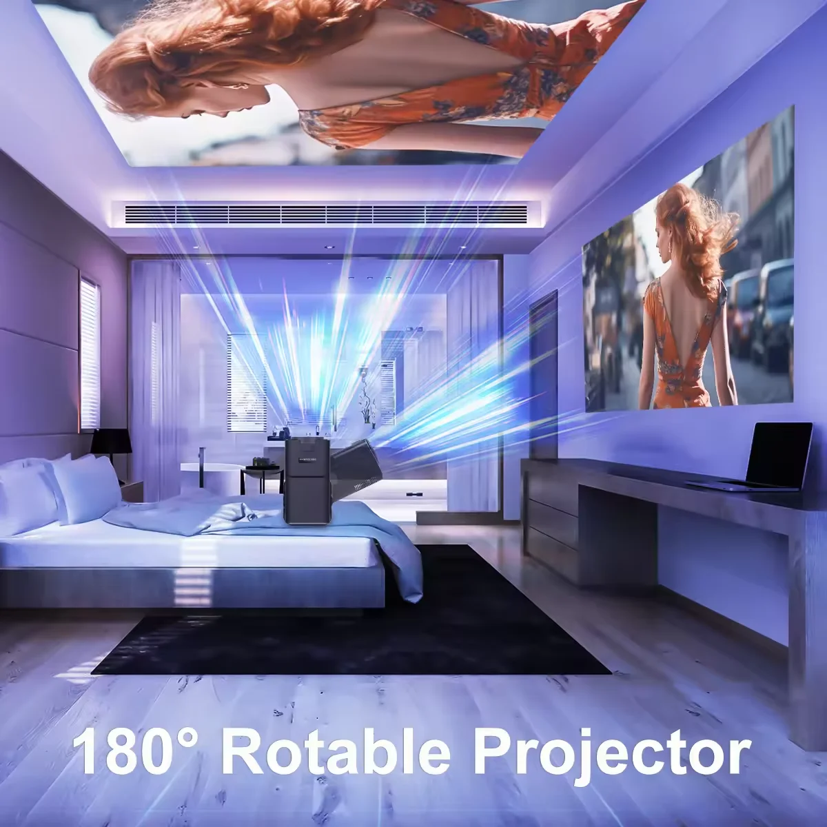 KaiAqua 4K Android 11 Projector Native 1080P 390ANSI HY320 Dual Wifi6 BT5.0 1920*1080P Cinema portable Projetor upgrated FY300
