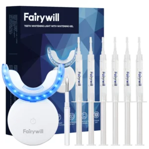 Fairywill Teeth Whitening Kit LED Light W/22% Teeth Whitening Light 6 Carbamide Peroxide Teeth Whitening Gel For Sensitive Teeth