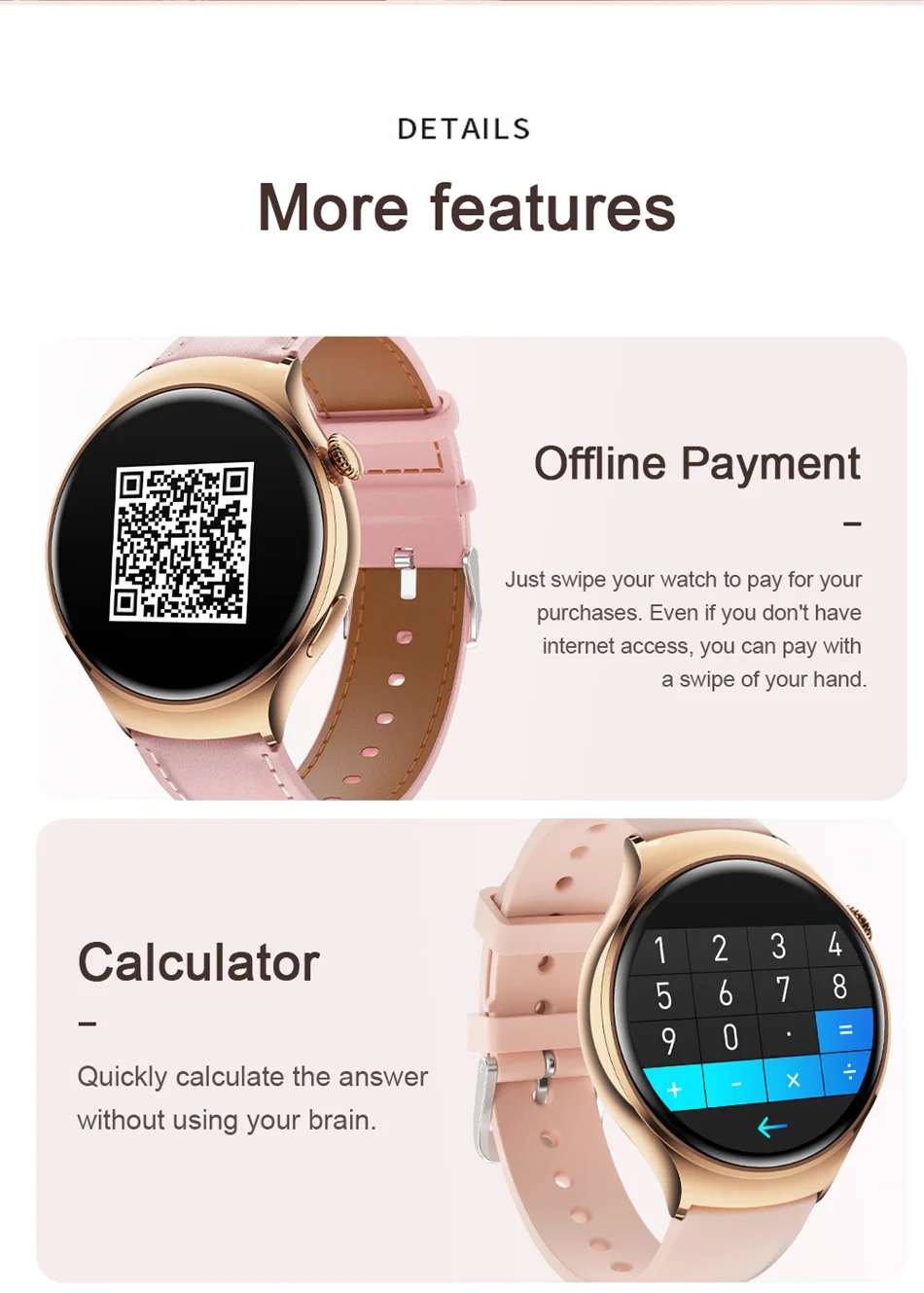 For Huawei WATCH 4 Smart Watch Women 360*360 AMOLED HD Screen NFC IP68 Waterproof Heart Rate Health Monitor Smartwatch 2025 New