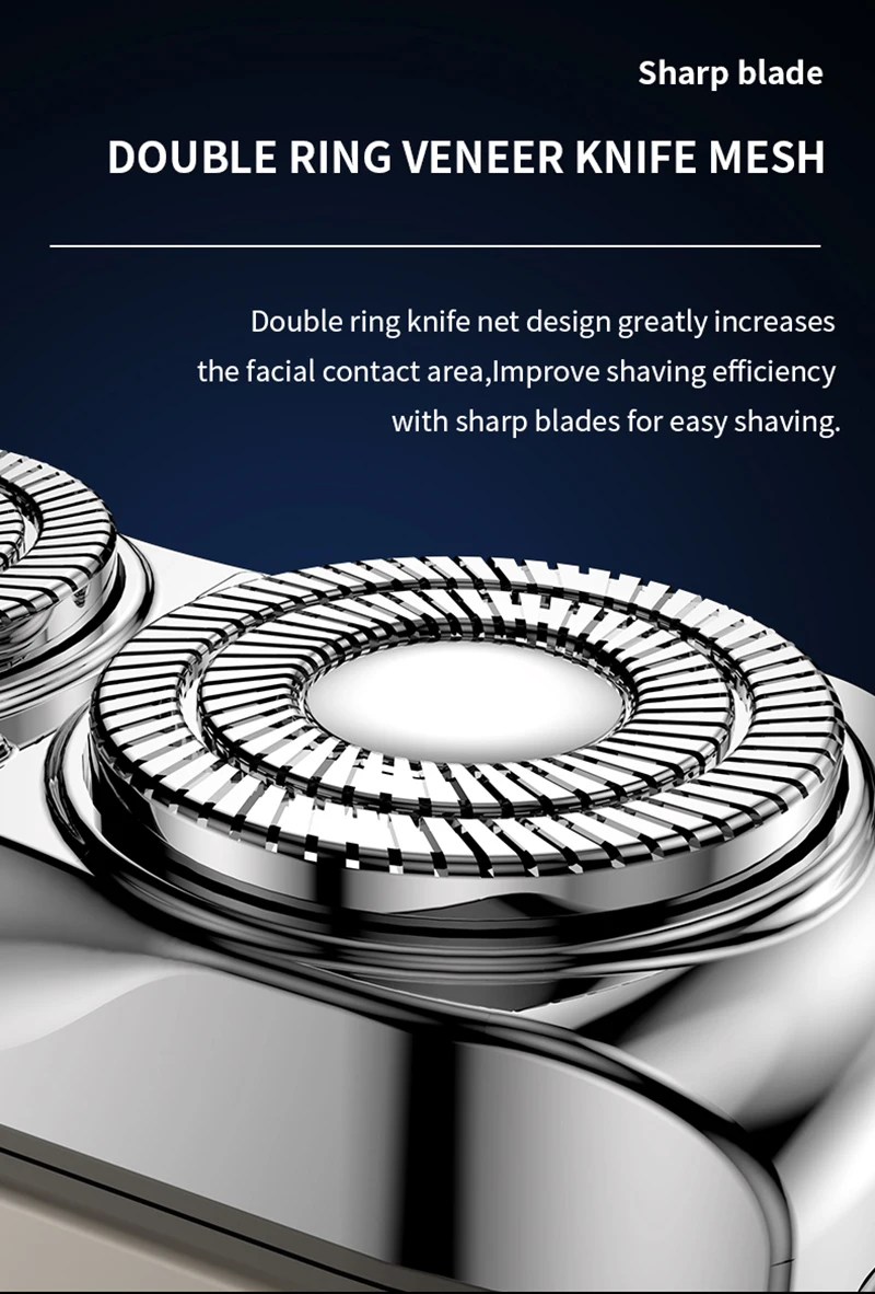 Travel Electric Shaver For Men Double Floating Magnetic Blade Head Portable Beard Knife Rechargeable MINI Rotary Electric Razor
