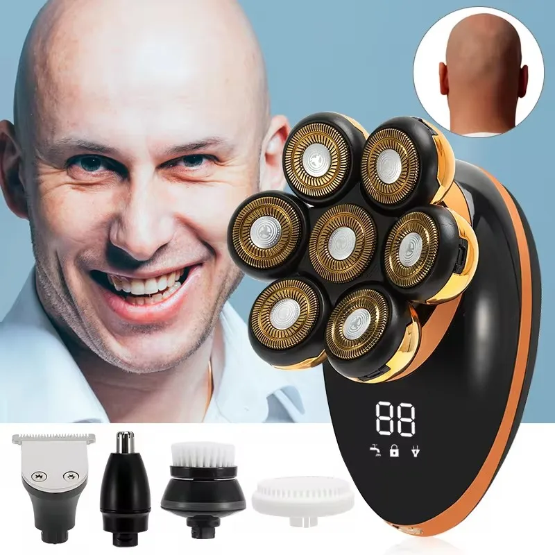 S1f0abf426ee848b282680448ef8f9074E-1.webp Men 7D Floating Men Electric Shaver Wet Dry Beard Hair Trimmer Electric Razor Rechargeable Bald Head Shaving Machine LCD Display