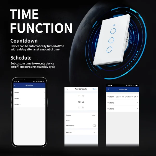 TNCE Tuya US WiFi/Zigbee Smart Wall Switch 1/2/3/4 Gang Light Switch Smart Touch Sensor Smart Home  Work with Alexa Google Home