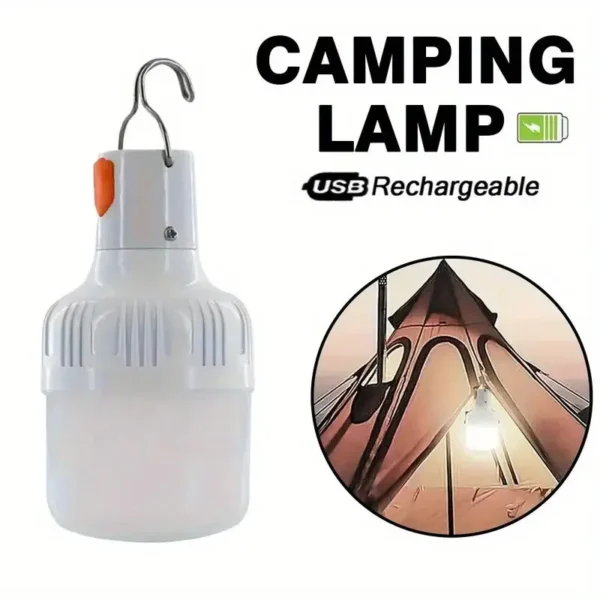 2/4PC Camping Light Portable Rechargeable Dimmable LED Bulb Brightness Outdoor Tent Light Emergency Night Light with Hook