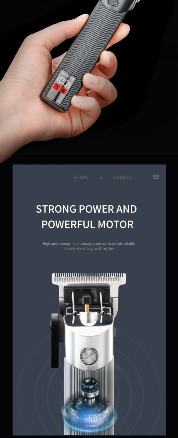Youpin Komingdon Cordless Zero Gapped Trimmer Hair Clipper Professional Barber Shop Men's Haircut Machine for Beard Barbershop