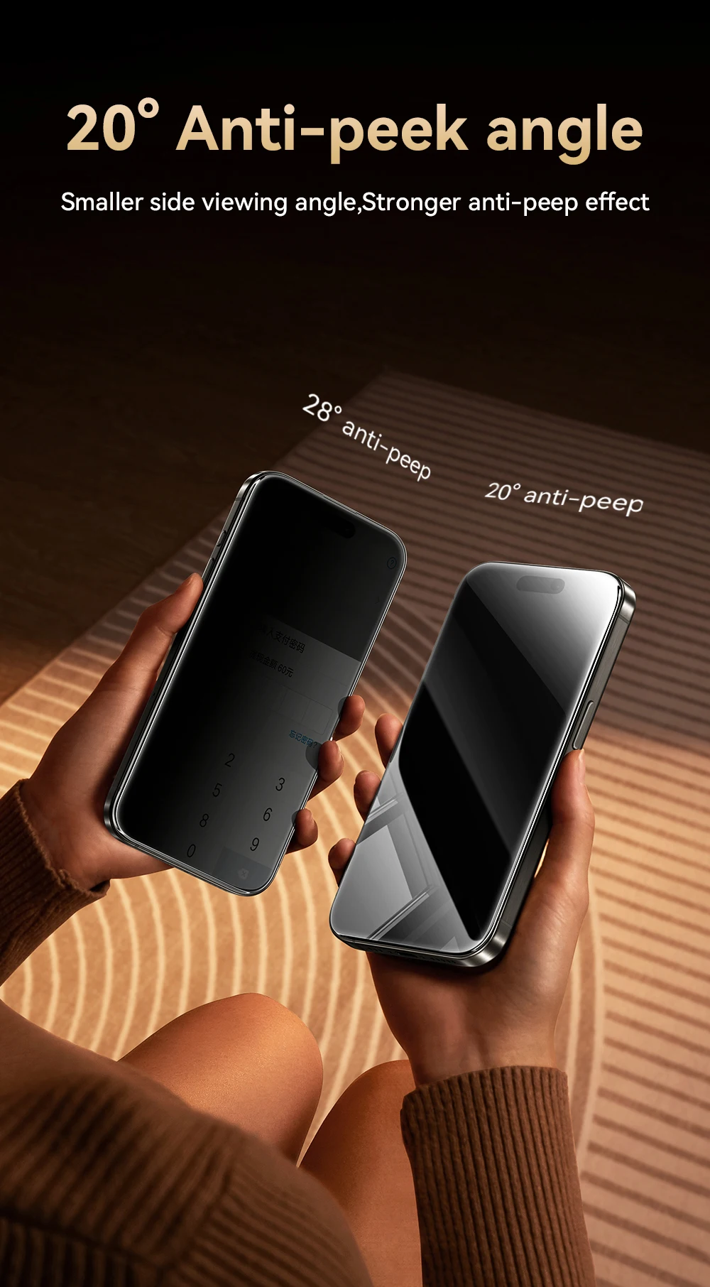 Joyroom 1/2Pcs Anti-spy Glass For iPhone 16 15 14 Pro Max Glass For iPhone 16 15 14 13 12 Pro Max Privacy Screen Protector