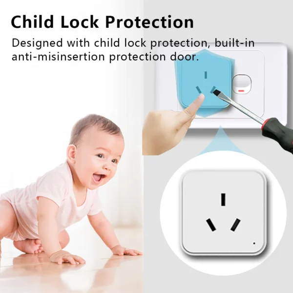 Tuya Smart Socket WiFi Intelligent AU Plug With Power Monitor Wireless Timing Socket Voice Control Works With Alexa Google Home