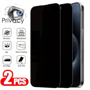 S22a86d0b2ffa4c948126a6e0d7ab00d5Z.webp 2PCS Anti Spy Screen Protector For iPhone 16 15 14 13 12 11 Full Cover Screen Protector For 15ProMax 14Pro 13Pro Anti-peep Glass