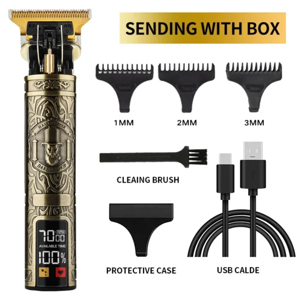 Powerful Professiona Electric Wireless Man Hairdresser Men Barber Shop Groin Beard Repairer Mustache Facial Hair Trimmer Clipper