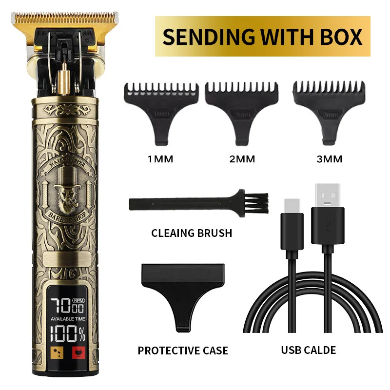 Powerful Professiona Electric Wireless Man Hairdresser Men Barber Shop Groin Beard Repairer Mustache Facial Hair Trimmer Clipper