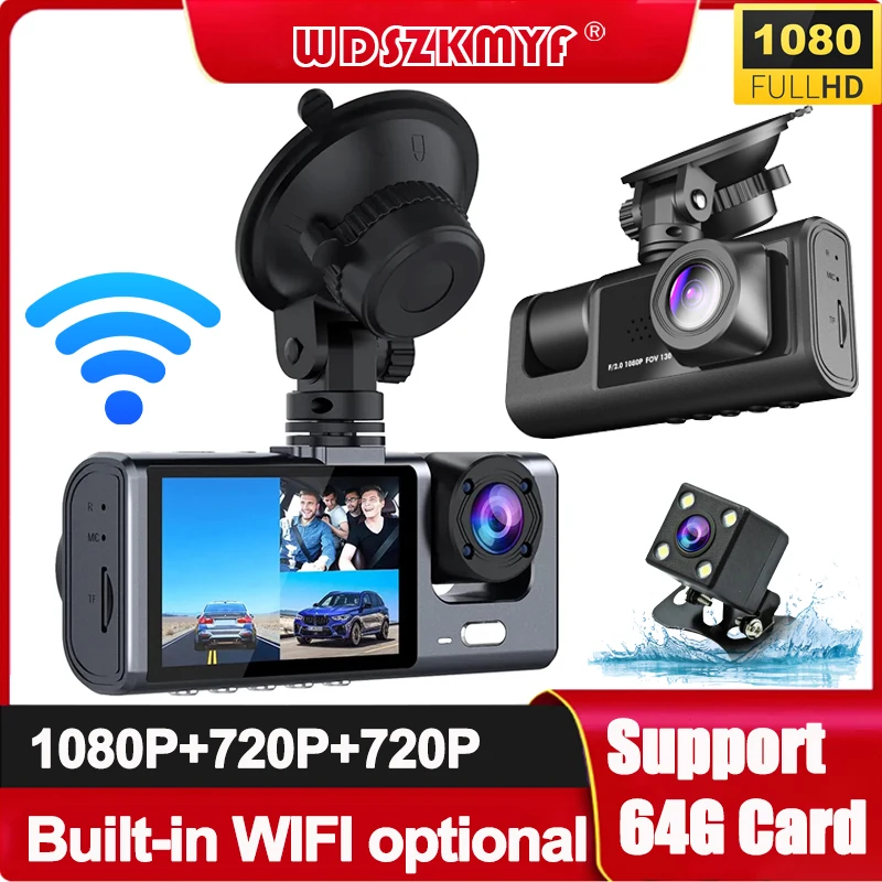 S236930d79c1946e198108764767d543dl.webp Dash Cam for Cars WIFI APP Car DVR 3 Channel Front Camera Video Recorder Rear View Camera for Vehicle Black Box Car Assecories