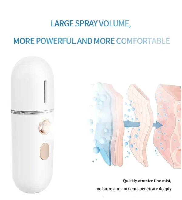 1PC Mini Portable Humidifier Nano Mister Facial Steamer Device Beauty Spray Hydrating Apparatus Cold Spray ApparatusRechargeable