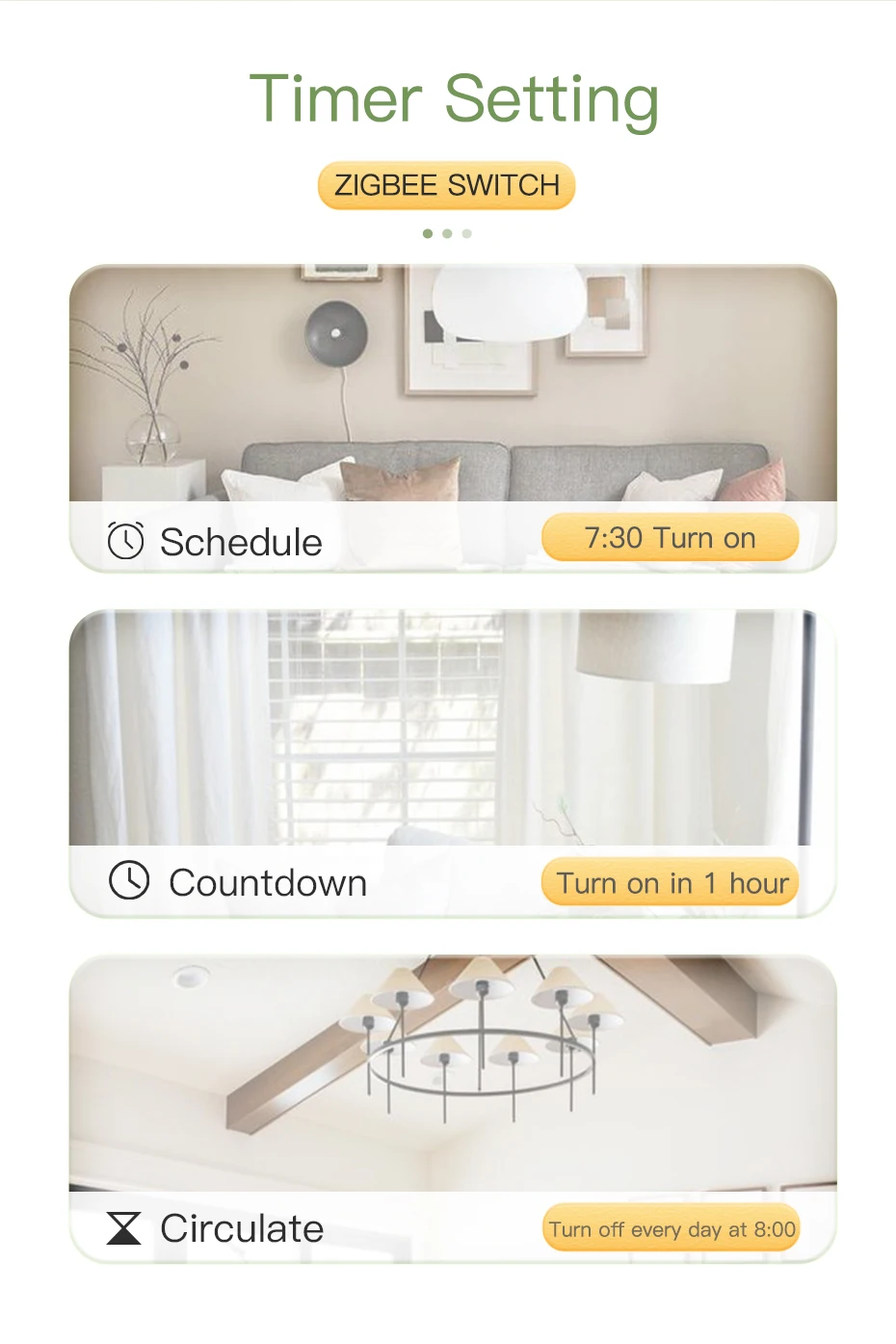 BSEED Zigbee Touch Switch Glass 1/2/3Gang Smart Light Switch Tuya Wireless Controller via Google Smart Life Alexa App No Neutral