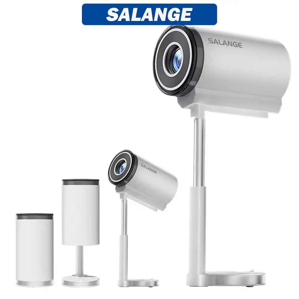 Salange X5 Mini Projector with Built-in Adjustable Stand Physical 720P Support 1080P Android Smart Beamer with Wifi Bluetooth