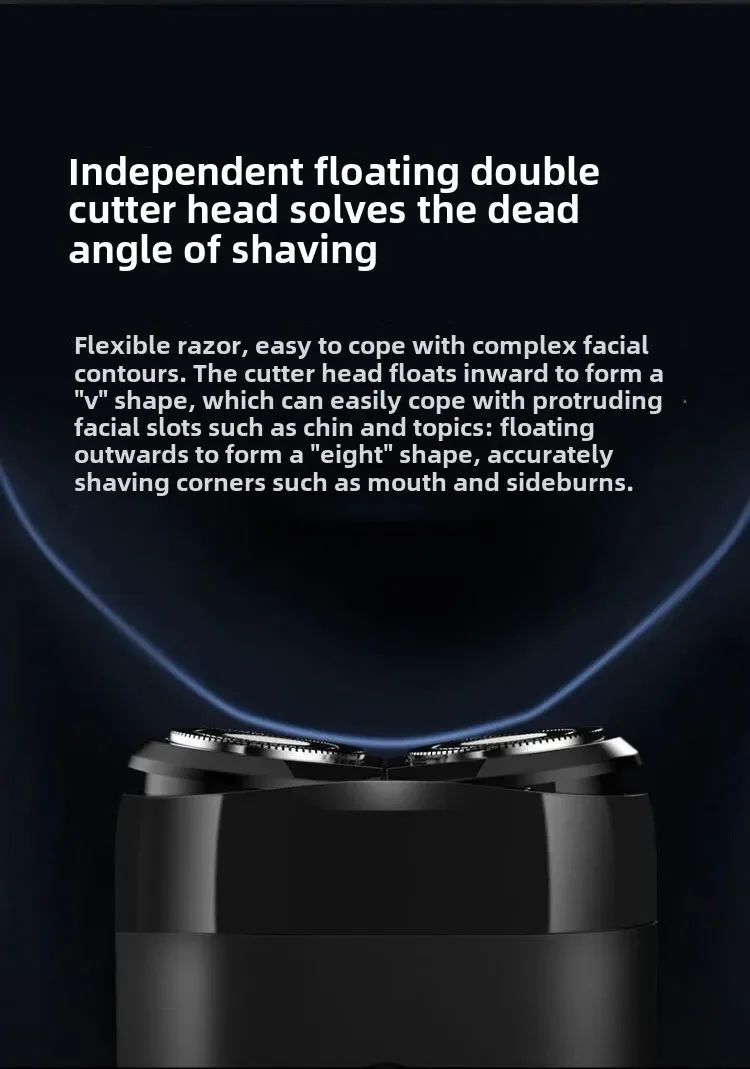 XIAOMI MIJIA S100 Electric Shaver Twin Blade Portable Dry Wet Razor Beard Trimmer Cutter USB Rechargeable For Men Razors Machine