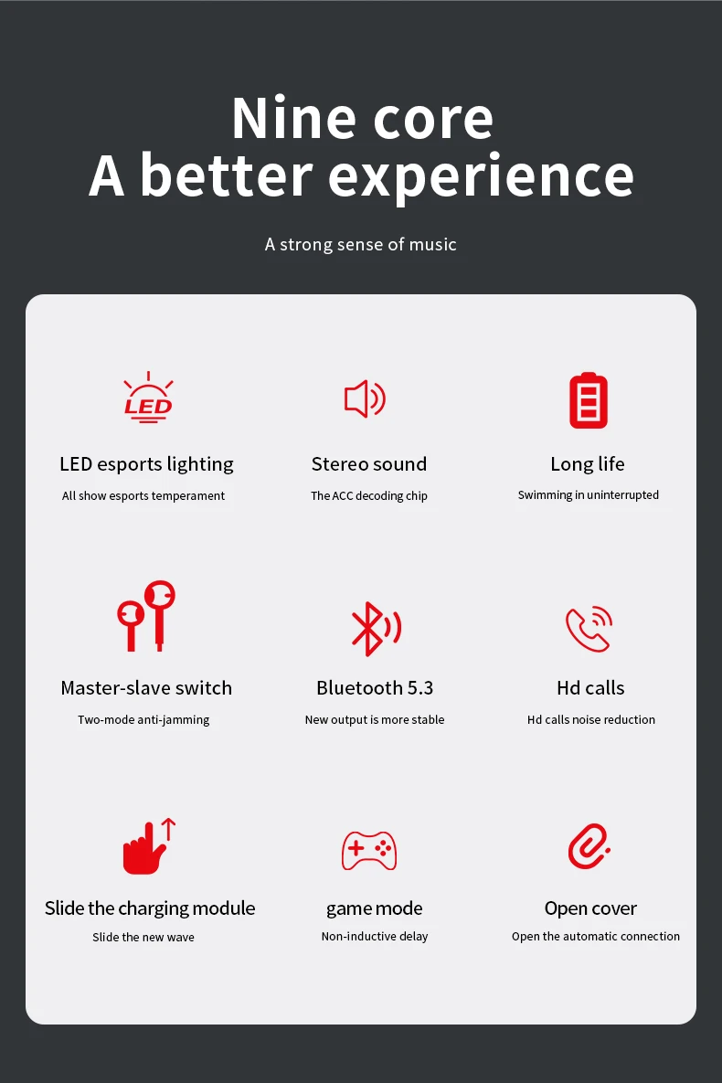 M90 Bluetooth Earphones Wireless Bluetooth In Ear High Power Noise Reduction Ultra Long Endurance Sports Esports Earphones