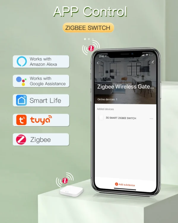 BSEED Zigbee Touch Switch Glass 1/2/3Gang Smart Light Switch Tuya Wireless Controller via Google Smart Life Alexa App No Neutral