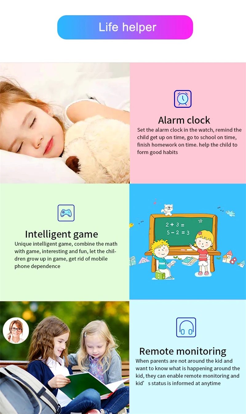 Smart Watch Kids 2g Sim Card Smartwatch for Children SOS Tracker Call Phone Camera Voice Chat Photo Boys Girls Birthday Gifts