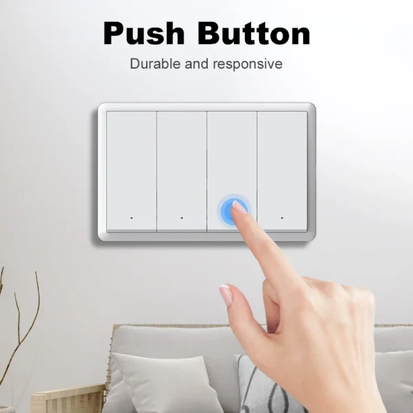 Tuya Smart zigbee Switch No Neutral Wire Required No Capacitor Wall Button Light Switches Work With Alexa Google Home