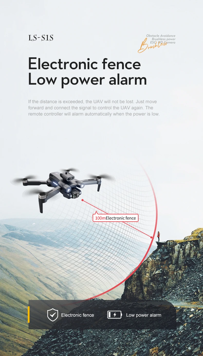 New S1S Mini Drone Caméra 8K Professional Brushless Motor Dron Obstacle Avoidance HD Dual Camera Foldable Quadcopter Toys