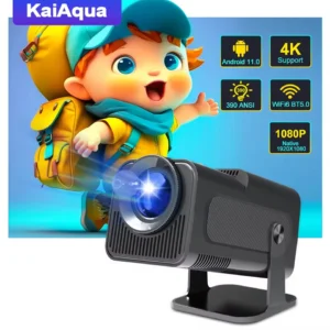 KaiAqua 4K Android 11 Projector Native 1080P 390ANSI HY320 Dual Wifi6 BT5.0 1920*1080P Cinema portable Projetor upgrated FY300