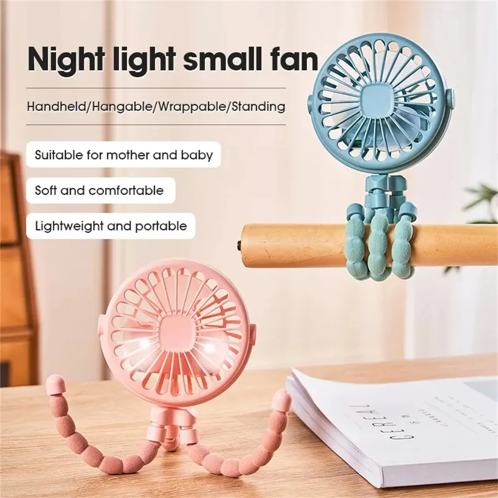 S2a6aeed9ddd0471bb4a54aa0076508f0o-1.webp Mini Handheld Octopus Folding Fan Multi Functional Five In One Portable Fan Silent Home Dormitory Baby Stroller Multiple Scenes