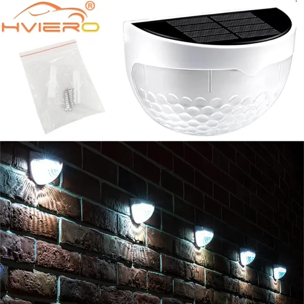 Outdoor Wall Lamp Solar Hedge Light 6LED Half Round Ladder Courtyard Garden Induction IP65 Waterproof Decoration Lighting Bright