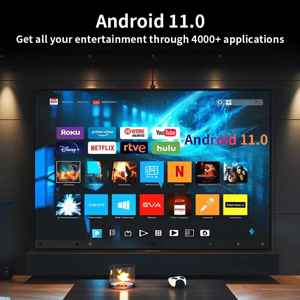 Salange P330W Mini Projetor Android 11 280 ANSI 4K 8K 1080P Wifi6 BT5.0 Home Cinema Portable Projector Android/IOS Video Theater