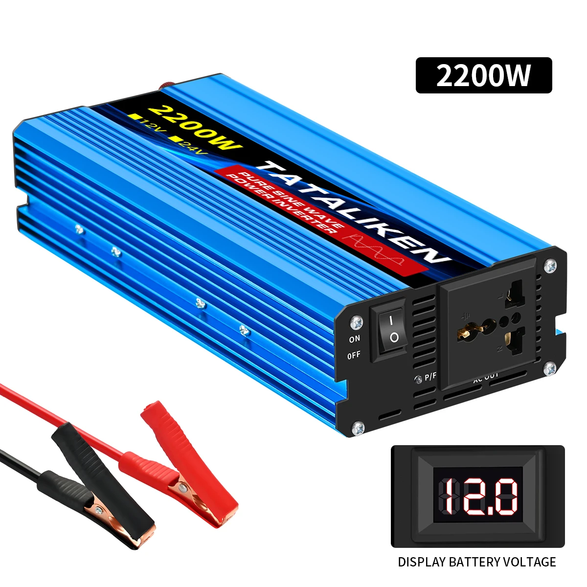 Pure Sine Wave Inverter 1000W-4000W DC 12V/24V to AC 220V 50hz Power Inverter Charger  Adapter Universal Socket