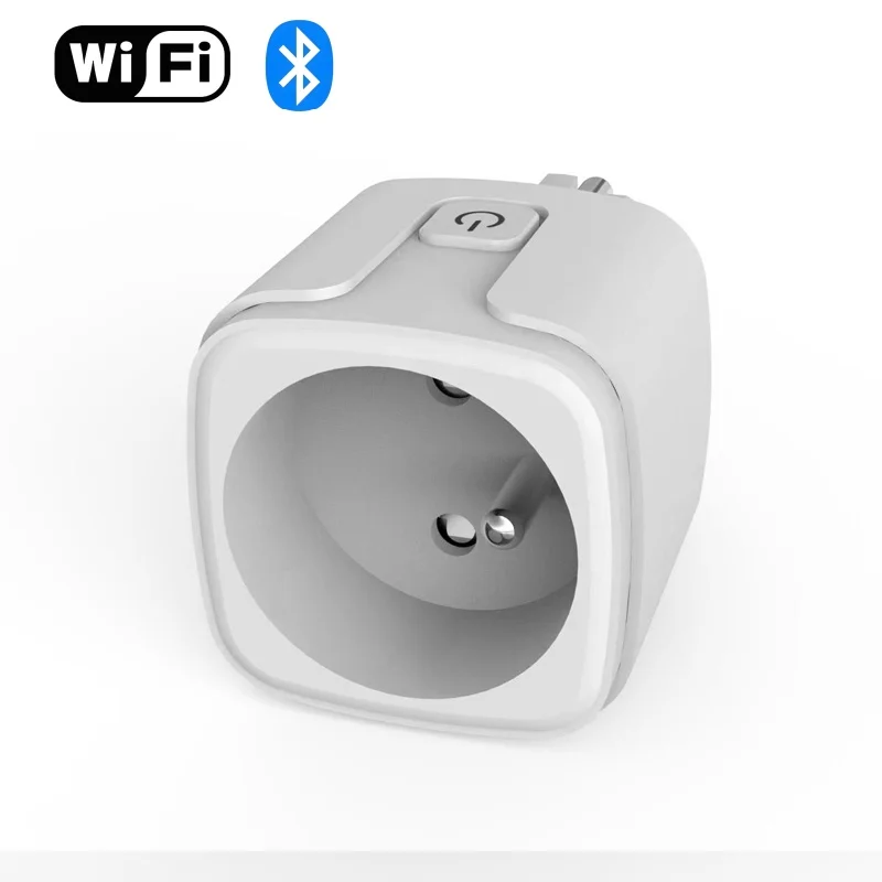 Tuya Smart Plug WiFi&Bluetooth FR Socket 16A with Power Monitor Voice Control Timing Smart Life Control Works with Alexa Google
