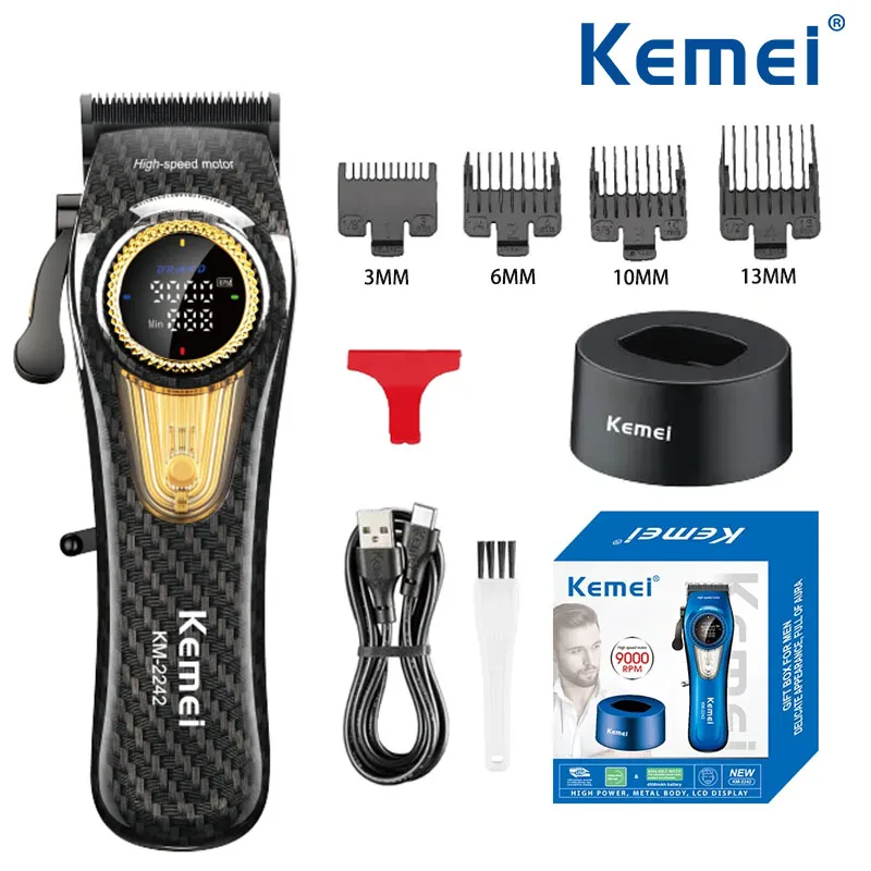 Kemei KM-2242 Big Power Electric Hair Clipper Rechargeable Hair Trimmer Professional Hair Cutting Machine Clippers With Charging