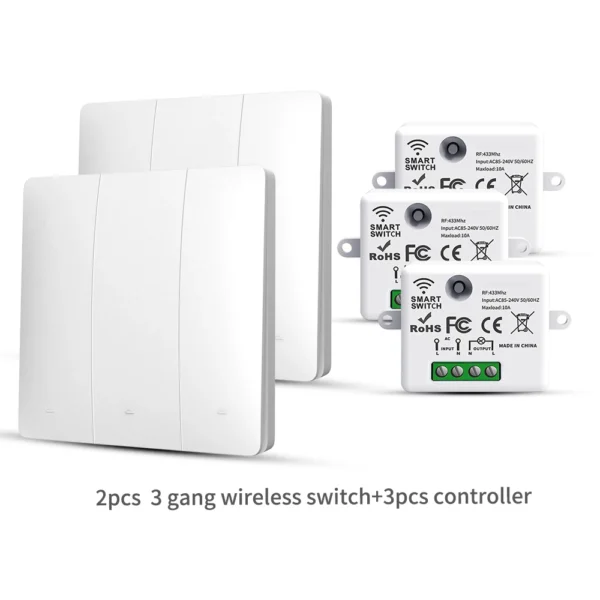 LVGEMSS Smart Wireless Switch RF433 Self-Powered Push Button Wall Panels Remote Controller Light Switch Waterproof Wall Switch
