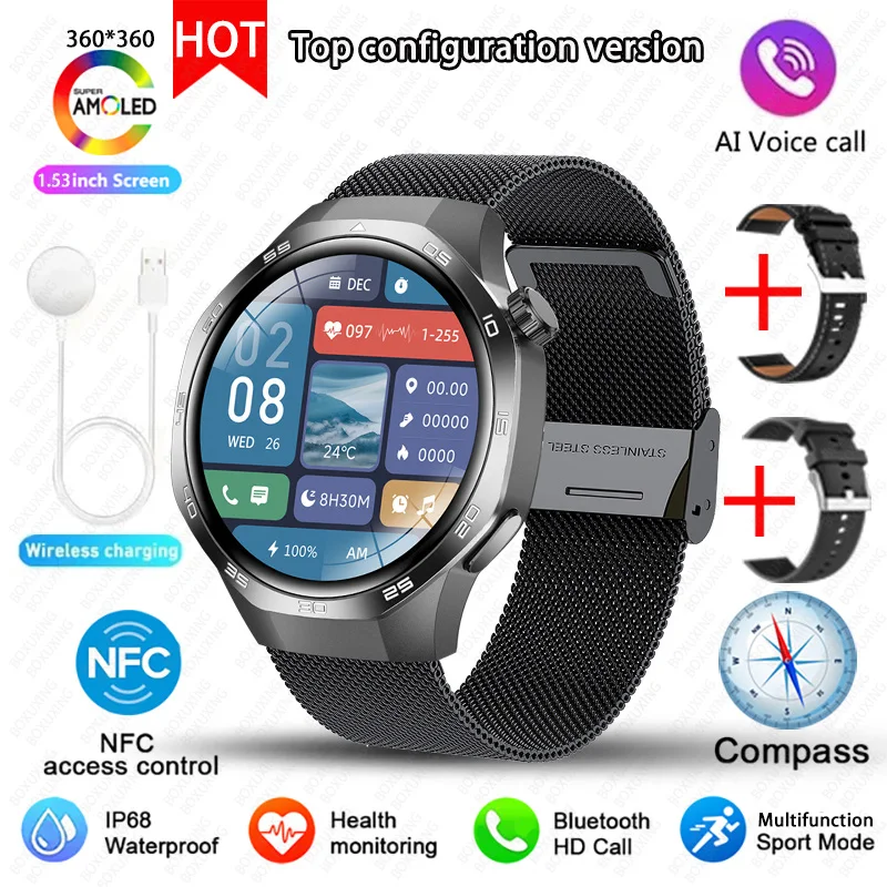 New For Huawei Watch GT5 Pro Smart Watch HD AMOLED Screen NFC GPS Tracker Bluetooth Call Health Waterproof Smartwatch Men Women