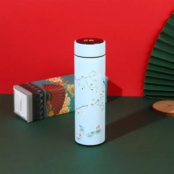Vacuum Flasks LED Display Miniature Water Bottle Chinese Style Thermos cup Intelligent Temperature Display Premium Travel  Mug