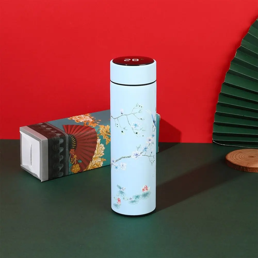 Vacuum Flasks LED Display Miniature Water Bottle Chinese Style Thermos cup Intelligent Temperature Display Premium Travel  Mug