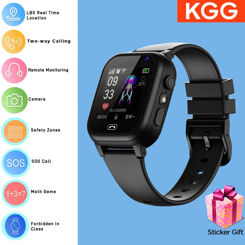﻿ Kids Smart Watch Phone 4G Sim Card 2G Internet SOS LBS Location Call Child SmartWatch Camera Waterproof Clock For Boys Girls