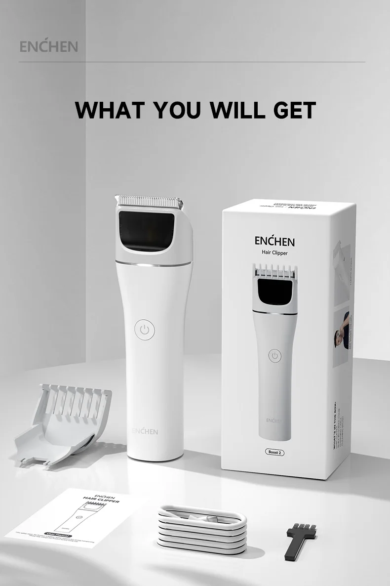 ENCHEN Hair Trimmer Professional Hair Cutting Machine Hair Clipper Cordless Haircut Electric Adjustable Trimmer for Men -Boost 2