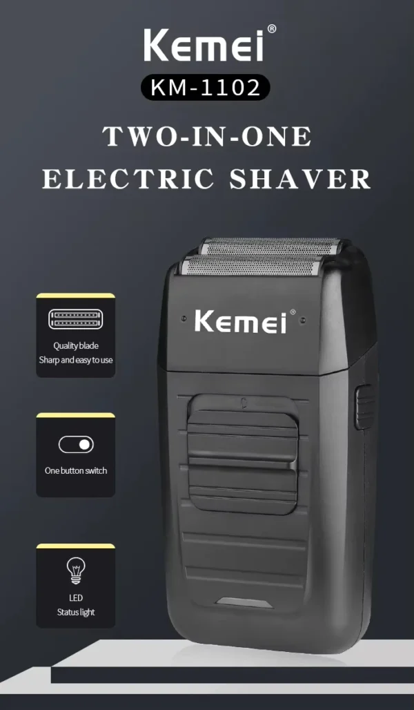 Kemei KM-2296 KM-2299 KM-1102 Professional Hair Clipper Kit Electric Shaver Male Hair Cutting Machine Men’s Cordless Trimmer