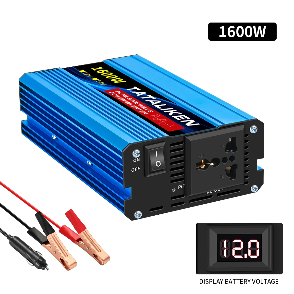Pure Sine Wave Inverter 1000W-4000W DC 12V/24V to AC 220V 50hz Power Inverter Charger  Adapter Universal Socket