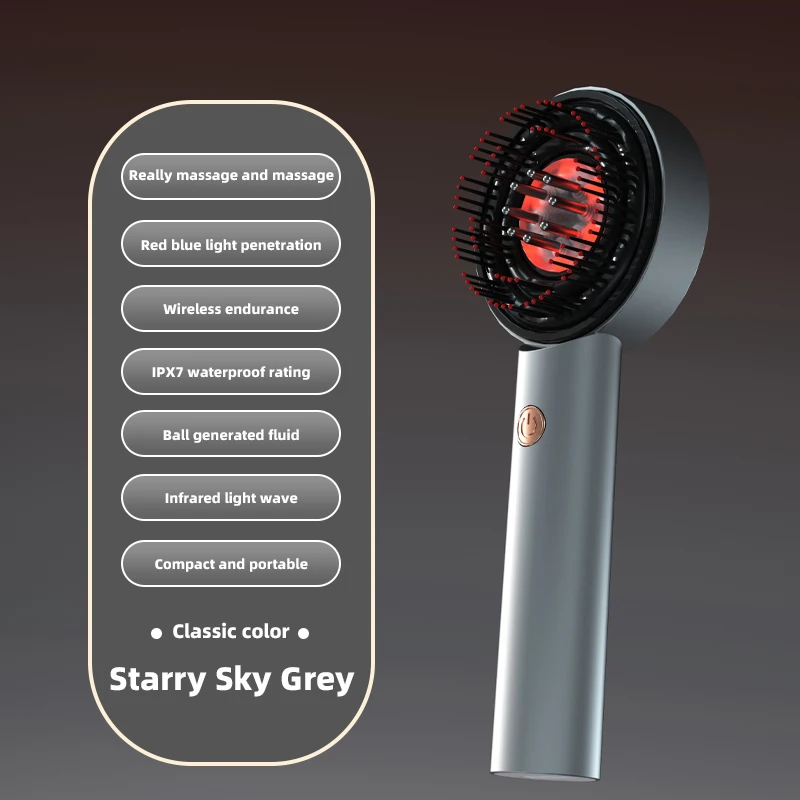 Electric scalp massager hairdressing comb infrared light wave scalp applicator essence liquid nursing intr