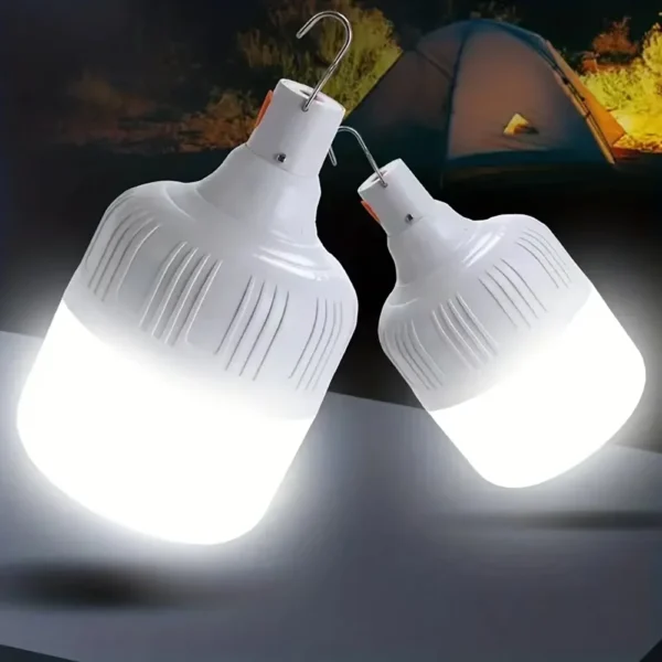 1pc USB Rechargeable LED Lamp Bulbs High Brightness Outdoor Emergency Light Hook Up Camping Fishing Portable Lantern Night Light