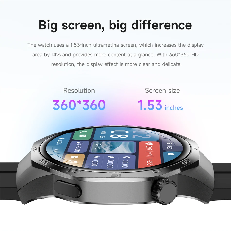 New For Huawei Watch GT5 Pro Smart Watch HD AMOLED Screen NFC GPS Tracker Bluetooth Call Health Waterproof Smartwatch Men Women