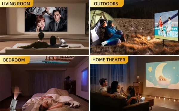 KaiAqua Portable Projector FY300 4K HDMI Dual Wifi6 Allwinner H713 BT5.4 1080P 1280*720P Home Cinema Outdoor Projetor NEW 2025