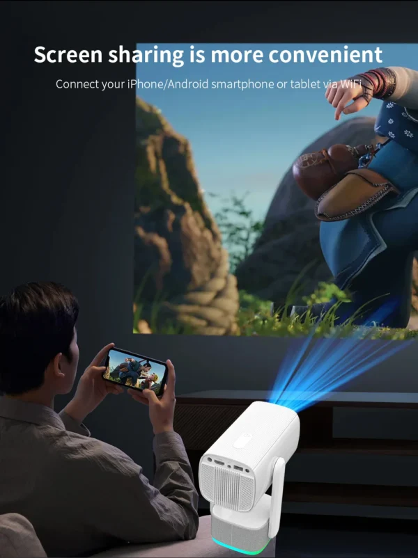 Salange 4K Projector K2 Smart Android11 Built-in Battery Bluetooth Speaker WIFI Auto Focus Keystone Free-Style for Outdoor Movie